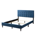 Load image into Gallery viewer, Dura Bed Frame with Button Tufted Headboard - Blue