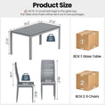 Load image into Gallery viewer, TYLER Grey Glass Dining Table Set (Table and 6 Chairs) - 7 Piece