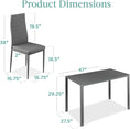 Load image into Gallery viewer, TYLER Grey Glass Dining Table Set (Table and 4 Chairs) - 5 Piece