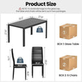 Load image into Gallery viewer, TYLER Black Glass Dining Table Set (Table and 6 Chairs) - 7 Piece