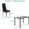 Load image into Gallery viewer, TYLER Black Glass Dining Table Set (Table and 4 Chairs) - 5 Piece