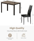 Load image into Gallery viewer, RANDY Faux Marble Dining Table and 4 Chairs - 5PC