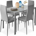 Load image into Gallery viewer, TYLER Grey Glass Dining Table Set (Table and 4 Chairs) - 5 Piece