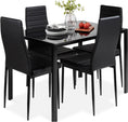 Load image into Gallery viewer, TYLER Black Glass Dining Table Set (Table and 4 Chairs) - 5 Piece