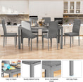 Load image into Gallery viewer, TYLER Grey Glass Dining Table Set (Table and 6 Chairs) - 7 Piece