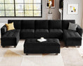 Cargar la imagen en la vista de la galería, HOMARY U-SHAPE Tufted Velvet Convertible Modular Sectional 7 Seater