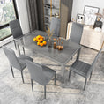 Load image into Gallery viewer, TYLER Grey Glass Dining Table Set (Table and 6 Chairs) - 7 Piece