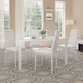 Cargar la imagen en la vista de la galería, TYLER White Glass Dining Table Set (Table and 4 Chairs) - 5 Piece