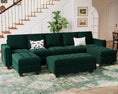Cargar la imagen en la vista de la galería, HOMARY U-SHAPE Tufted Velvet Convertible Modular Sectional 7 Seater