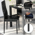 Load image into Gallery viewer, TYLER Black Glass Dining Table Set (Table and 6 Chairs) - 7 Piece
