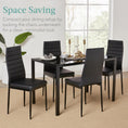 Load image into Gallery viewer, TYLER Black Glass Dining Table Set (Table and 4 Chairs) - 5 Piece