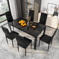 Load image into Gallery viewer, TYLER Black Glass Dining Table Set (Table and 6 Chairs) - 7 Piece