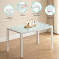 Cargar la imagen en la vista de la galería, TYLER White Glass Dining Table Set (Table and 4 Chairs) - 5 Piece
