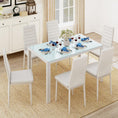 Load image into Gallery viewer, TYLER WHITE Glass Dining Table Set (Table and 6 Chairs) - 7 Piece