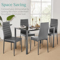 Load image into Gallery viewer, TYLER Grey Glass Dining Table Set (Table and 4 Chairs) - 5 Piece