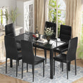 Load image into Gallery viewer, TYLER Black Glass Dining Table Set (Table and 6 Chairs) - 7 Piece