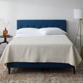 Load image into Gallery viewer, Dura Bed Frame with Button Tufted Headboard - Blue