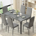 Load image into Gallery viewer, TYLER Grey Glass Dining Table Set (Table and 6 Chairs) - 7 Piece