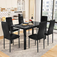 Load image into Gallery viewer, TYLER Black Glass Dining Table Set (Table and 6 Chairs) - 7 Piece