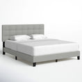 Cargar la imagen en la vista de la galería, Dura Bed Frame with Button Tufted Headboard - Grey