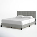 Cargar la imagen en la vista de la galería, Dura Bed Frame with Button Tufted Headboard - Grey