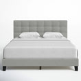Cargar la imagen en la vista de la galería, Dura Bed Frame with Button Tufted Headboard - Grey