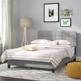 Cargar la imagen en la vista de la galería, Dura Bed Frame with Button Tufted Headboard - Grey