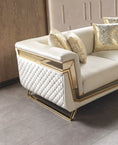 Cargar la imagen en la vista de la galería, Anica Ivory Velvet Sofa 92 & Loveseat 76