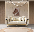 Cargar la imagen en la vista de la galería, Anica Ivory Velvet Sofa 92 & Loveseat 76