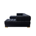 Load image into Gallery viewer, Ariana Black Velvet Double Chaise 138" Sectional