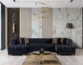 Load image into Gallery viewer, Ariana Black Velvet Double Chaise 138" Sectional