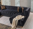 Load image into Gallery viewer, Ariana Black Velvet Double Chaise 138" Sectional