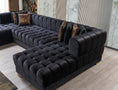 Load image into Gallery viewer, Ariana Black Velvet Double Chaise 138" Sectional
