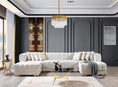 Load image into Gallery viewer, Ariana Ivory Velvet Double Chaise 138" Sectional