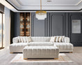 Load image into Gallery viewer, Ariana Ivory Velvet Double Chaise 138" Sectional