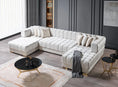 Load image into Gallery viewer, Ariana Ivory Velvet Double Chaise 138" Sectional