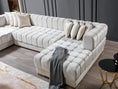 Load image into Gallery viewer, Ariana Ivory Velvet Double Chaise 138" Sectional