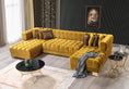 Load image into Gallery viewer, Ariana Mustard Velvet Double Chaise 138" Sectional