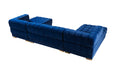 Cargar la imagen en la vista de la galería, Ariana Blue Velvet Double Chaise 138" Sectional