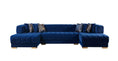 Cargar la imagen en la vista de la galería, Ariana Blue Velvet Double Chaise 138" Sectional