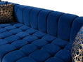 Cargar la imagen en la vista de la galería, Ariana Blue Velvet Double Chaise 138" Sectional