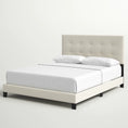 Load image into Gallery viewer, Dura Bed Frame with Button Tufted Headboard - Beige