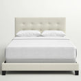Load image into Gallery viewer, Dura Bed Frame with Button Tufted Headboard - Beige