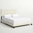 Load image into Gallery viewer, Dura Bed Frame with Button Tufted Headboard - Beige