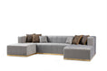 Cargar la imagen en la vista de la galería, Elisha Velvet Double Chaise Sectional - Gray