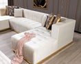 Cargar la imagen en la vista de la galería, Elisha Velvet Double Chaise Sectional - Ivory