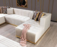Cargar la imagen en la vista de la galería, Elisha Velvet Double Chaise Sectional - Ivory