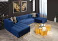 Load image into Gallery viewer, Elisha Velvet Double Chaise Sectional - Navy
