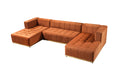 Cargar la imagen en la vista de la galería, Elisha Velvet Double Chaise Sectional - Orange