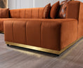 Cargar la imagen en la vista de la galería, Elisha Velvet Double Chaise Sectional - Orange